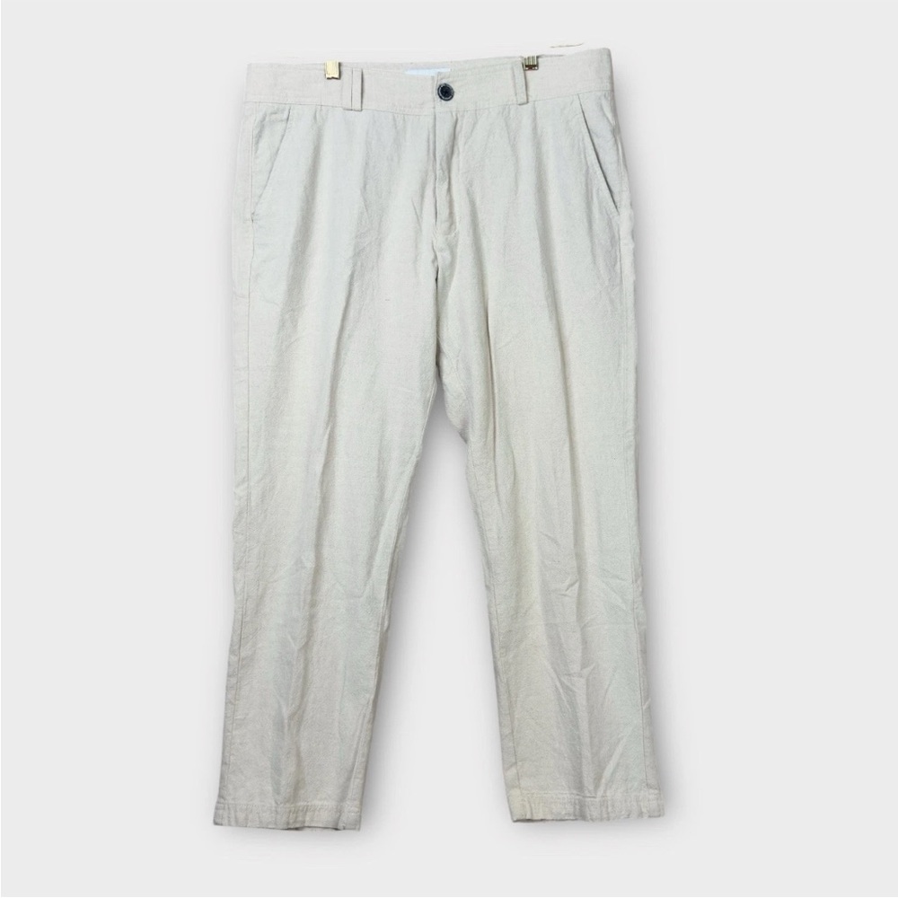 I LOVE Ugly Slim Kobe Pant Mens XL 35x27 Bone Cream Cropped Leg Straight Fit